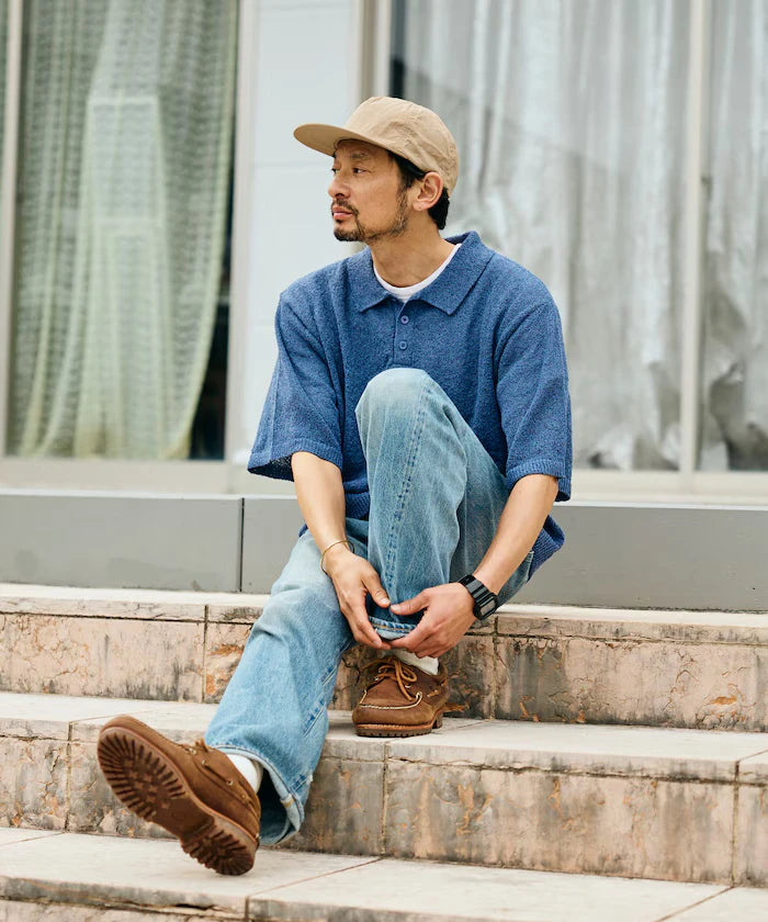Dry Touch Boucle Yarn Knit Polo Shirt