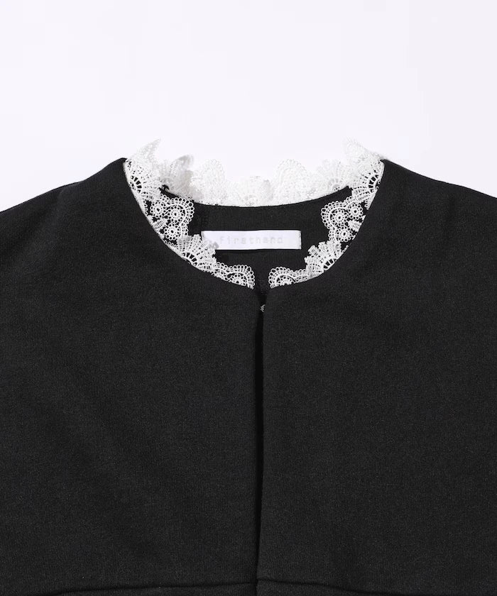 Organic Cotton Lace Sweat Vest / Lined Sweat