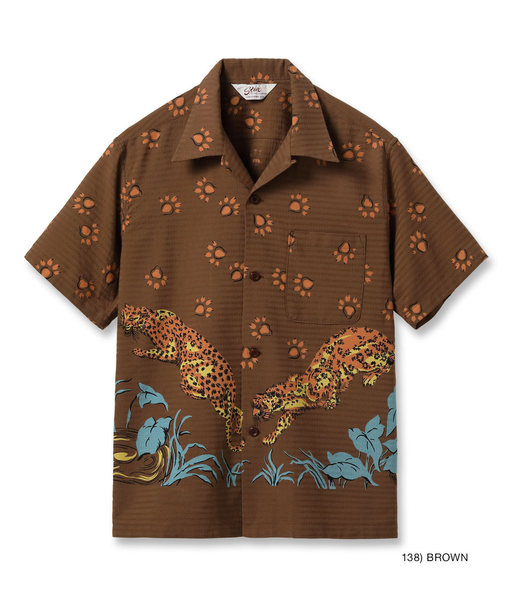 Dobby Cotton Open Shirt 'Leopard'