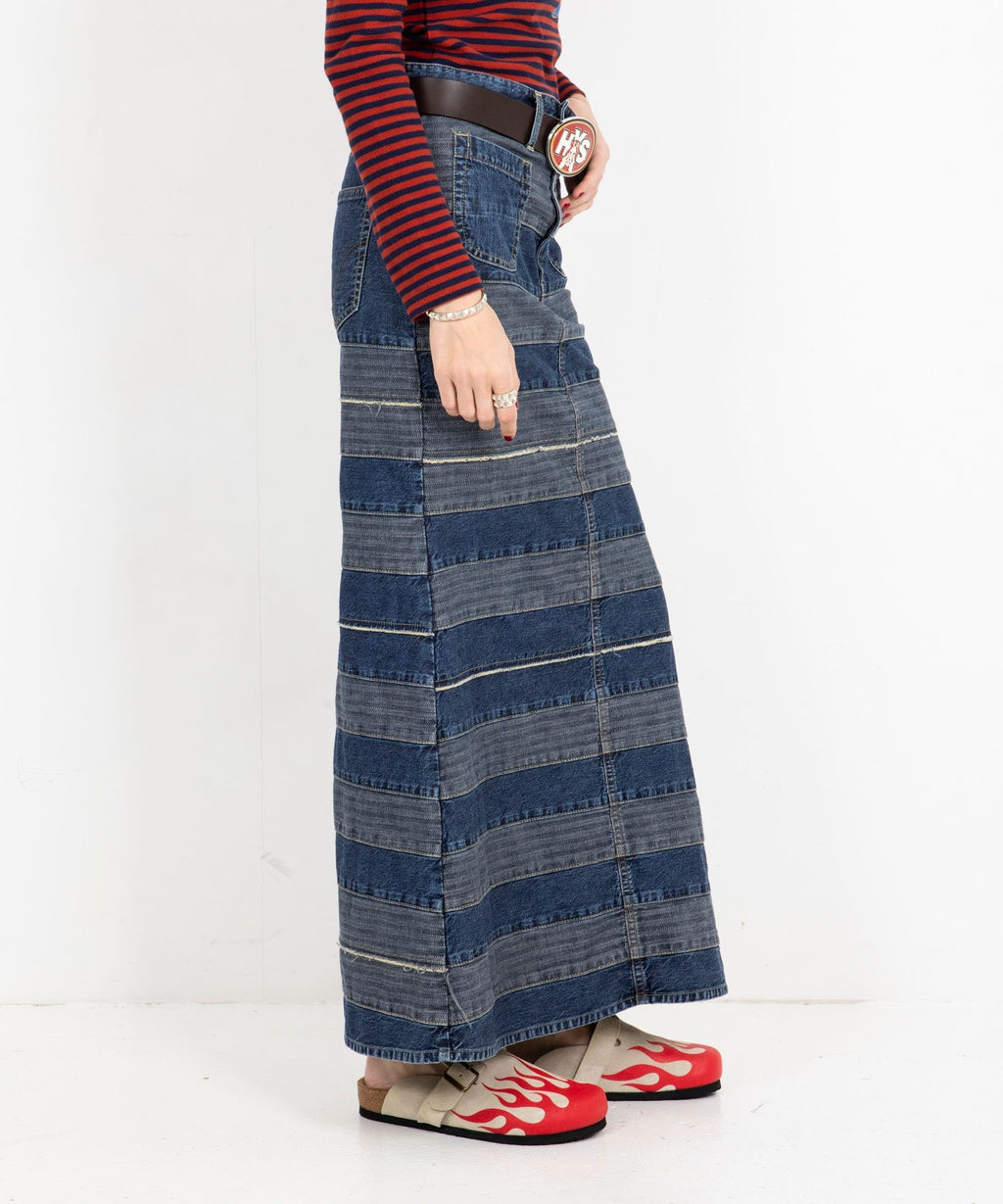 Scratch Denim Mermaid Skirt