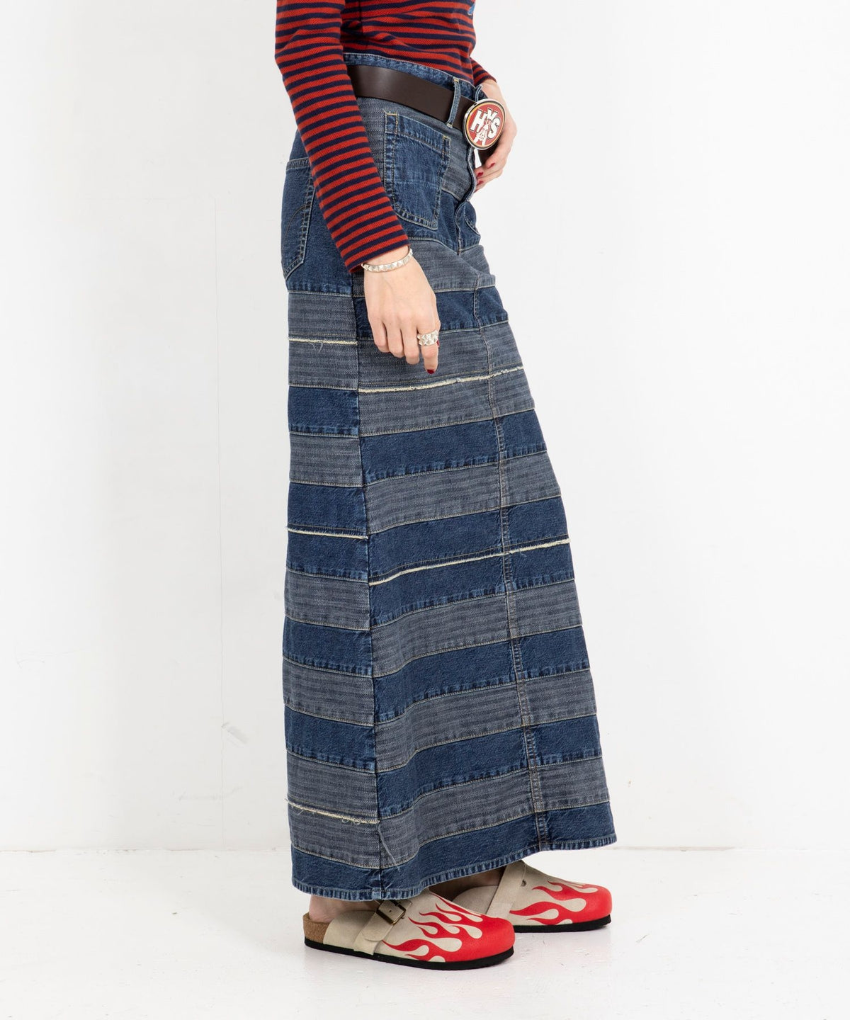 Scratch Denim Mermaid Skirt