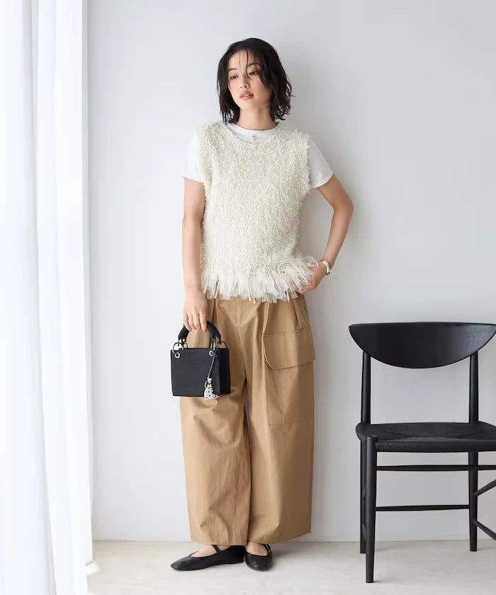 2WAY Fringe Hem Knit Vest