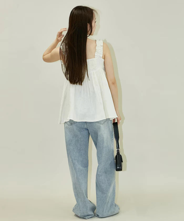 Double Gauze Gathered Camisole Blouse Limited Edition