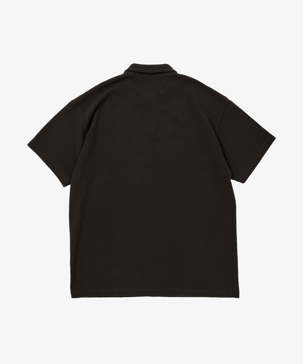 twisted pique polo black