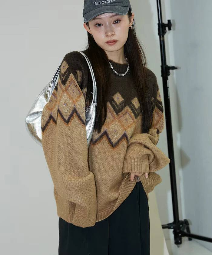 Jacquard Mohair Touch Knit Pullover Limited Edition