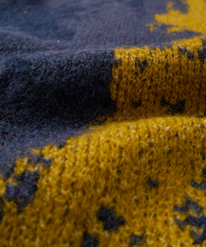 All-over Pattern Double Jacquard Knit Crew Neck Pullover / Relaxed Fit
