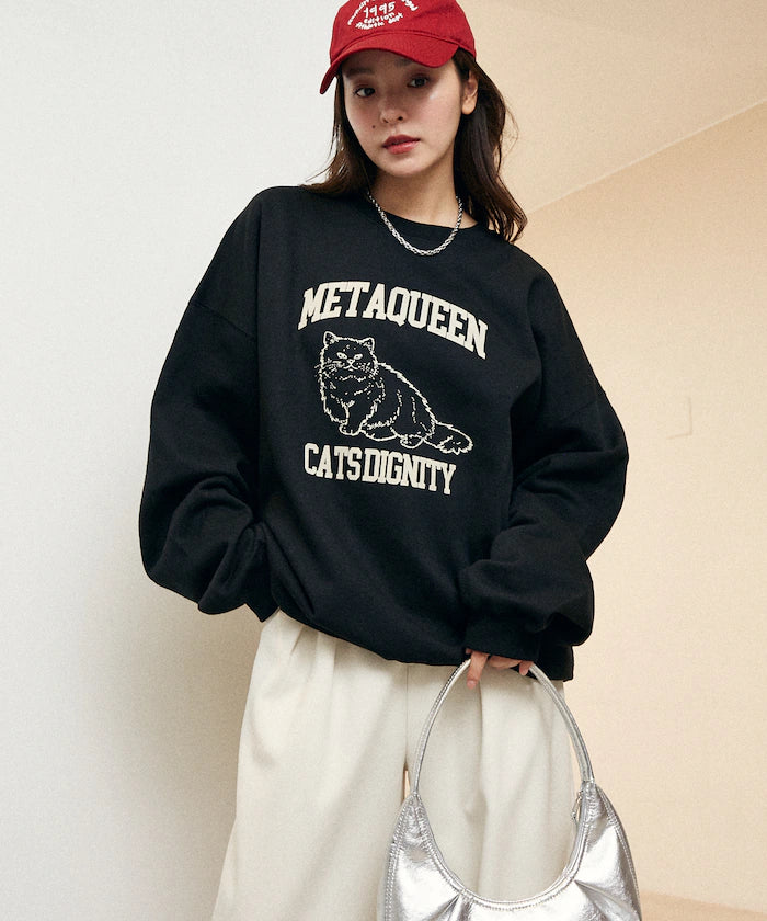 METAQUEEN Flocky Cat Brushed Back Sweat Limited Edition