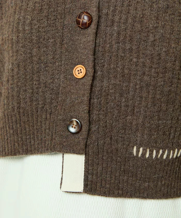 Short Length Color-block Knit Cardigan