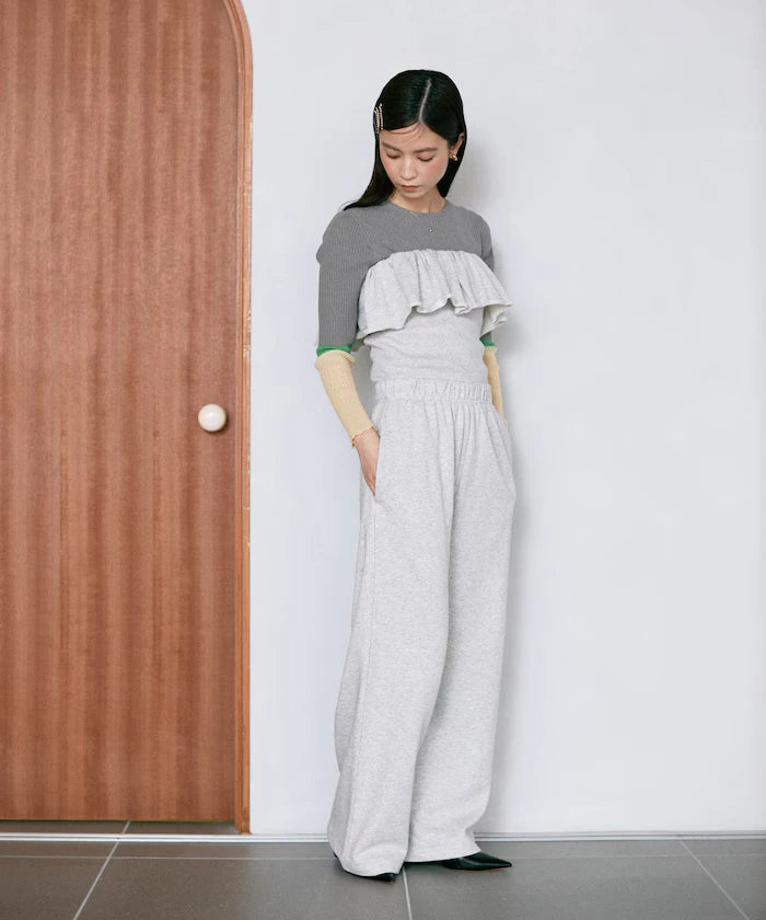 Organic Cotton 2WAY Bear Frill All-in-One / Inside Fleece Sweat