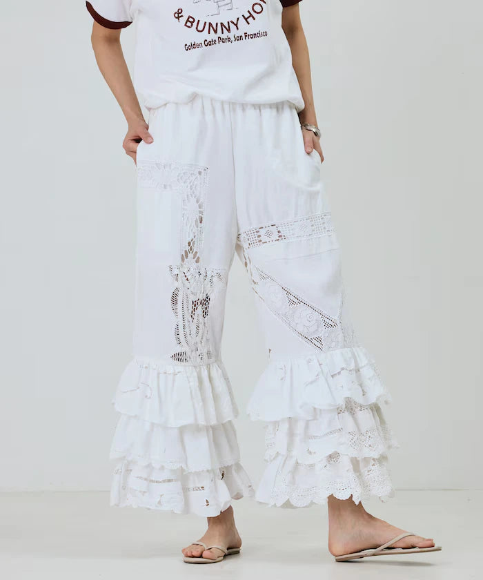 vintage lace tablecloth remake easy pants