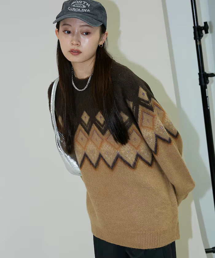 Jacquard Mohair Touch Knit Pullover Limited Edition