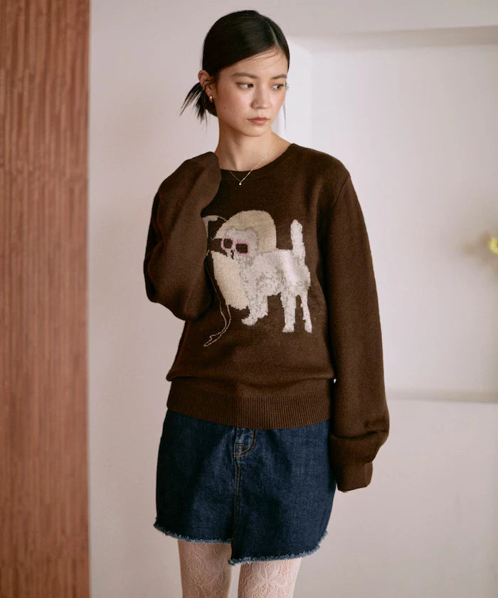 Sweat-like Animal Jacquard Knit