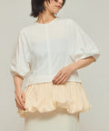 Organic Cotton Peplum Switch Top / 5-minute Sleeve T-Shirt