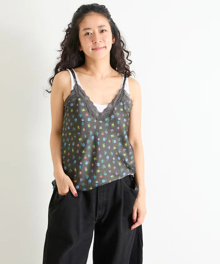 2WAY Floral Satin Camisole