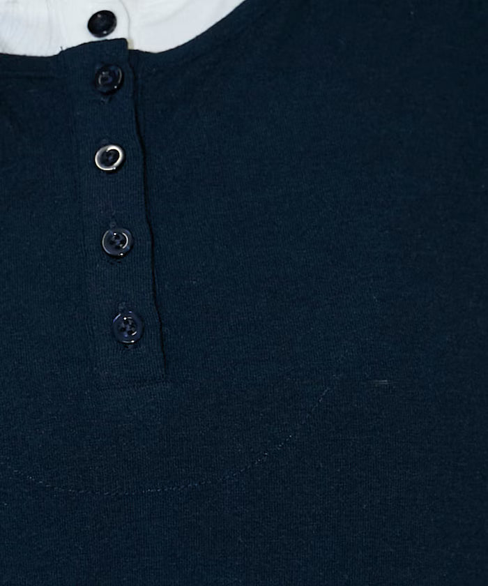 Layered-style Henley Neck T-shirt Limited Edition