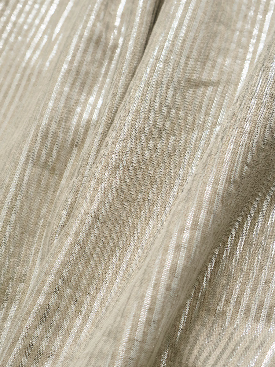 Linen Glitter Fleece Stripe Sarouel...