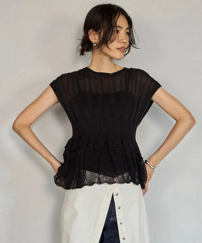 Japan Made Whole Garment Peplum Top