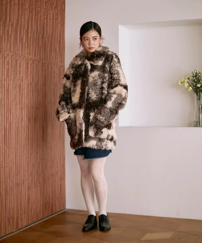 Fake Fur Mid-Length Coat / Fur Coat