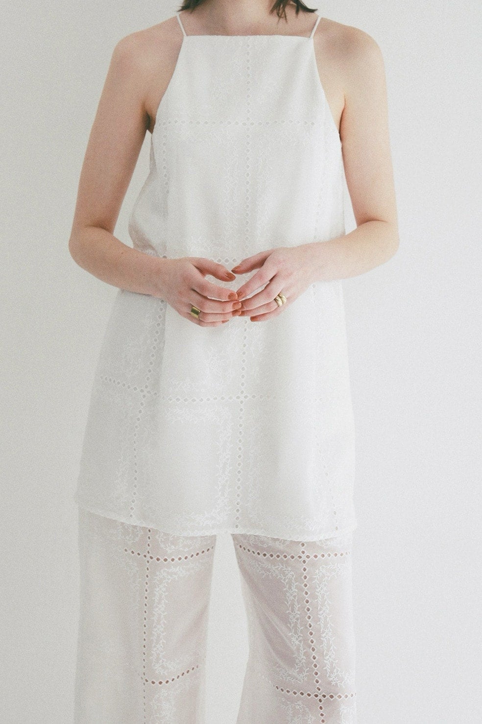EMBROIDERY LACE CAMI ALL IN ONE