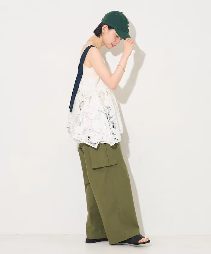 Flower Motif Batten Lace Iris Hem Camisole Top 【Limited Edition】