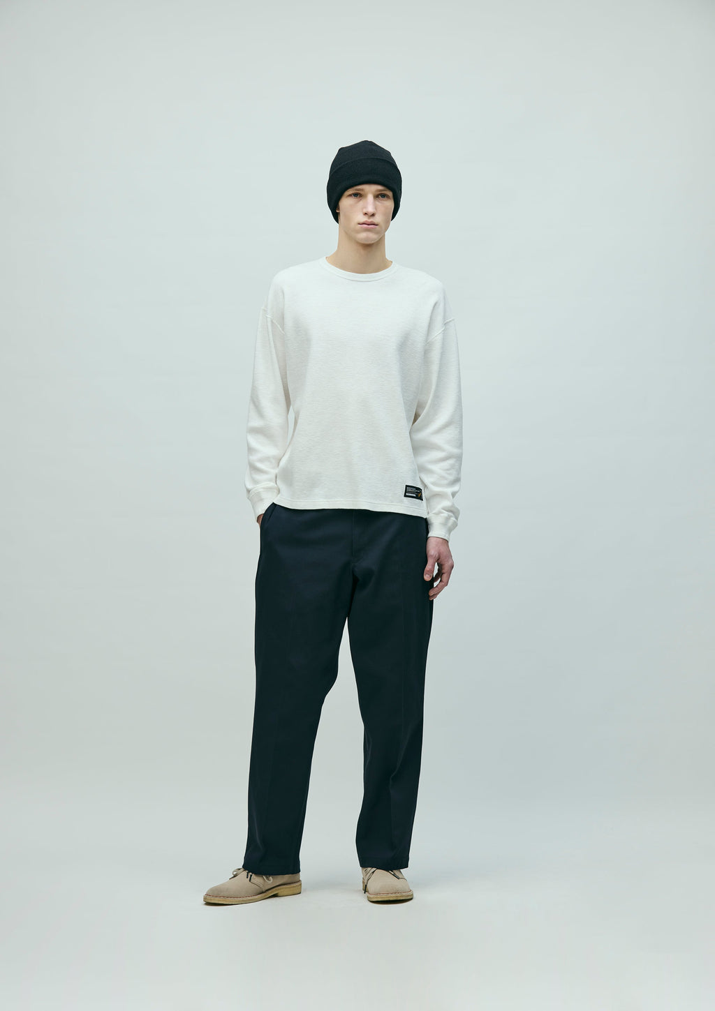 Honeycomb Fabric Crewneck Ls