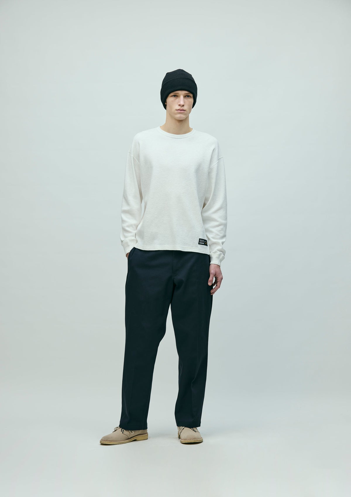 Honeycomb Fabric Crewneck Ls