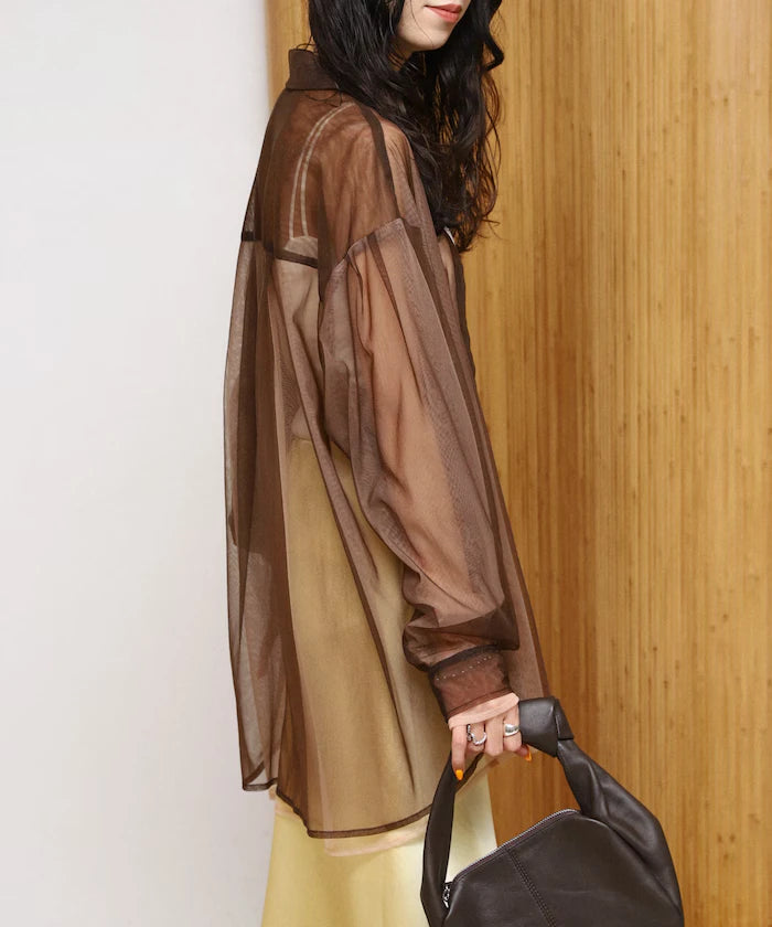 Tulle Layered Bicolor Shirt [Limited Edition]