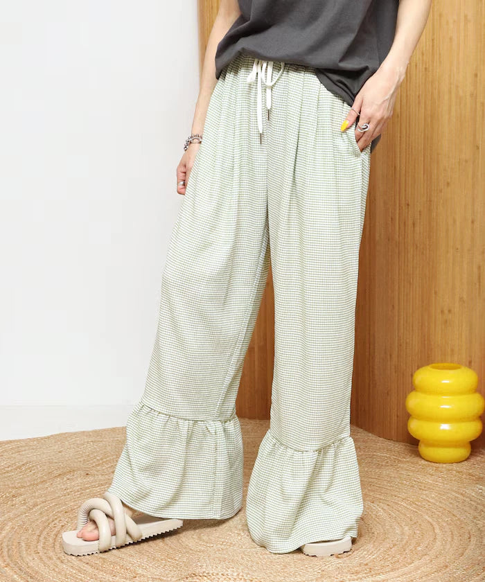 Wide Silhouette Tiered Check Easy Pants [Limited Edition]