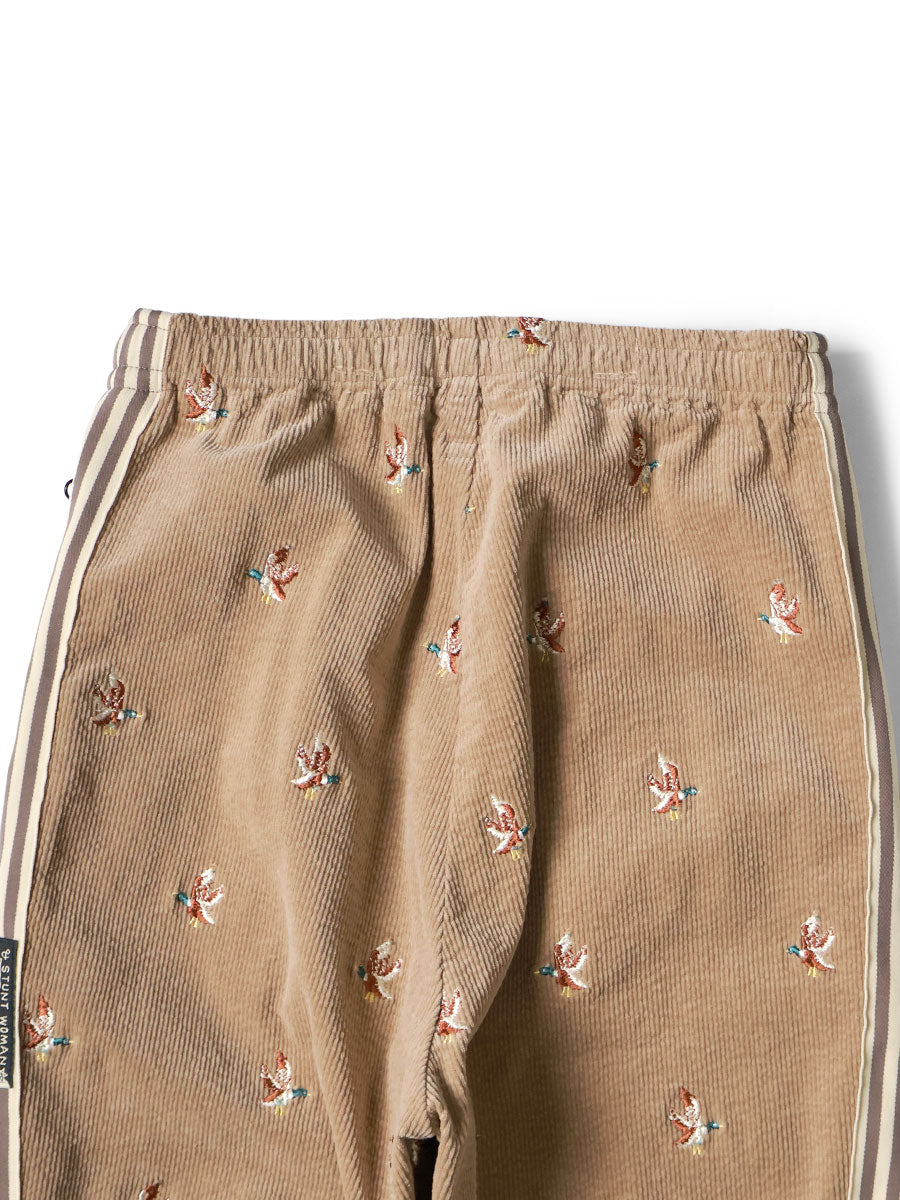 11W Stretch Corduroy Duck Embroidery Track Pants...