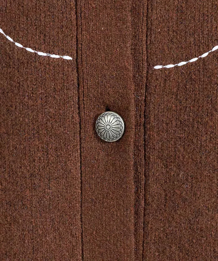 Western-Style Beaded Knit Cardigan