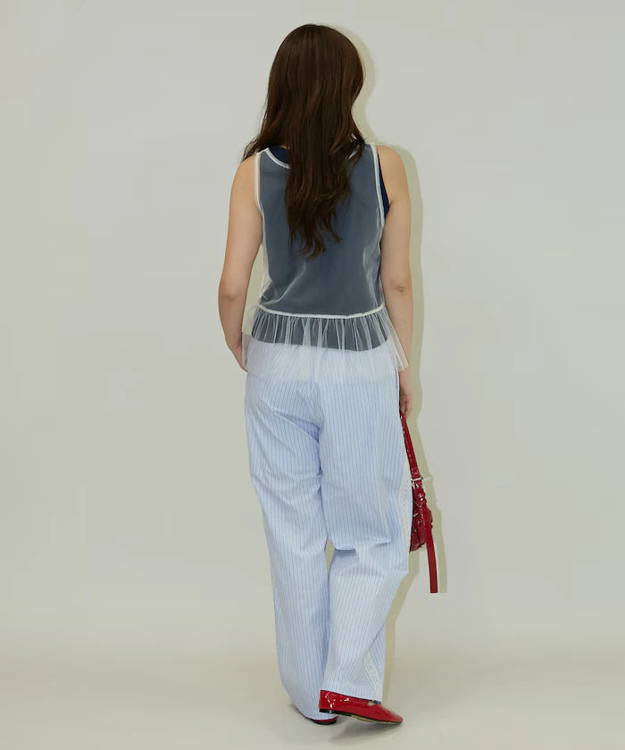 <Set Item> Tulle Layered Tank Top Limited Edition