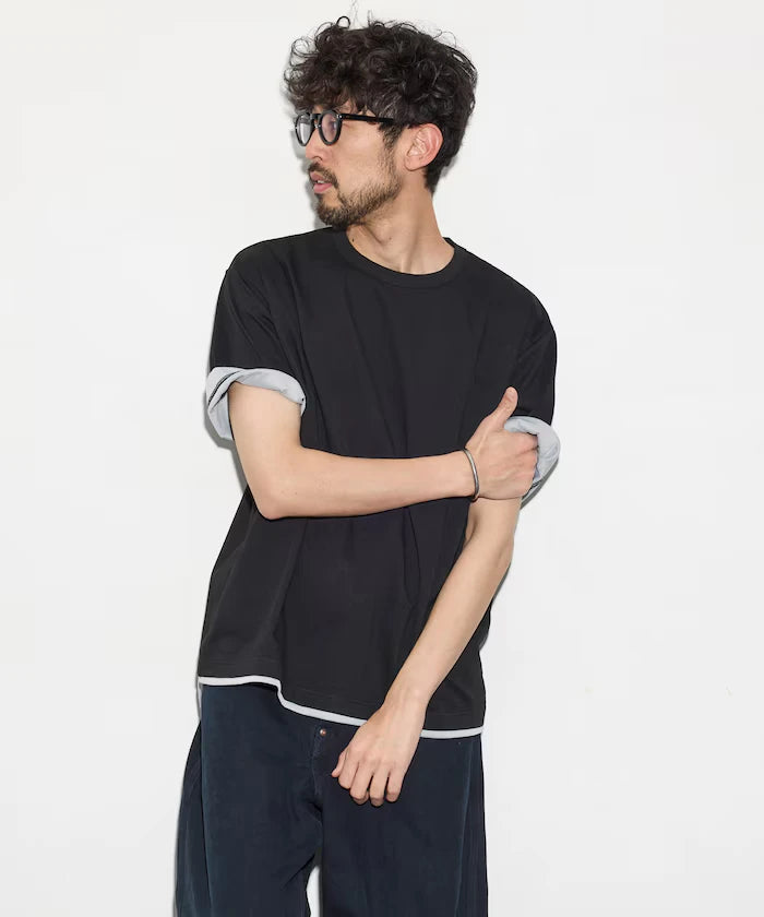 Relaxed Fit Reversible Cardboard Short Sleeve T-Shirt / Color Design