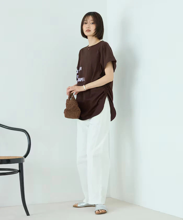 Organic Cotton Shirring Logo T-Shirt