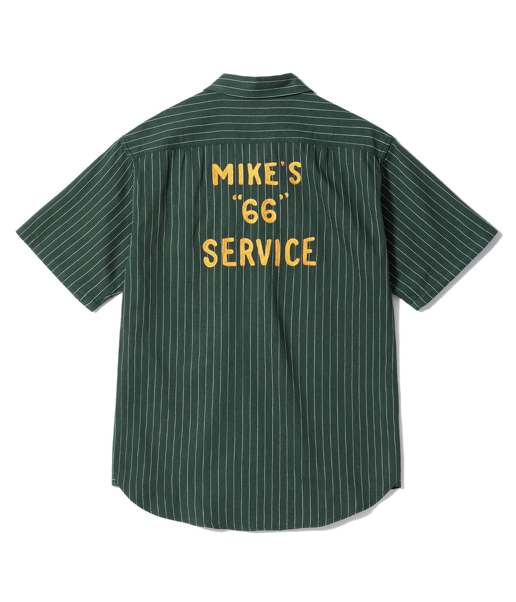 COKE STRIPE WORK SHIRT with CHAIN EMBROIDERED