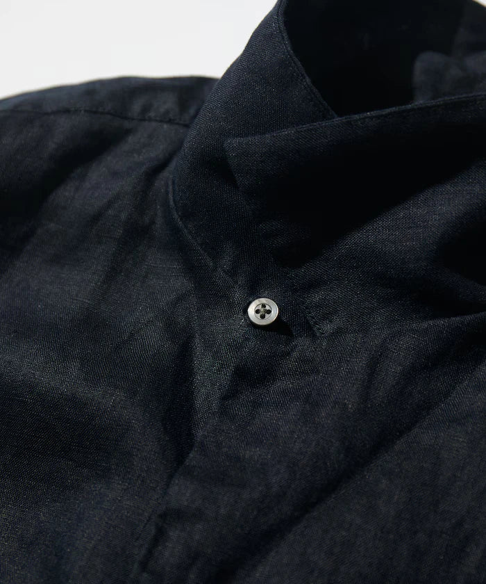 Linen Open Collar Short Sleeve Shirt