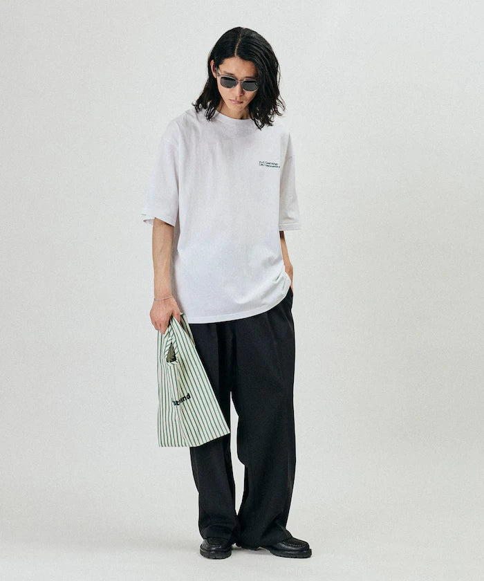 Stripe Print Canvas Market Bag