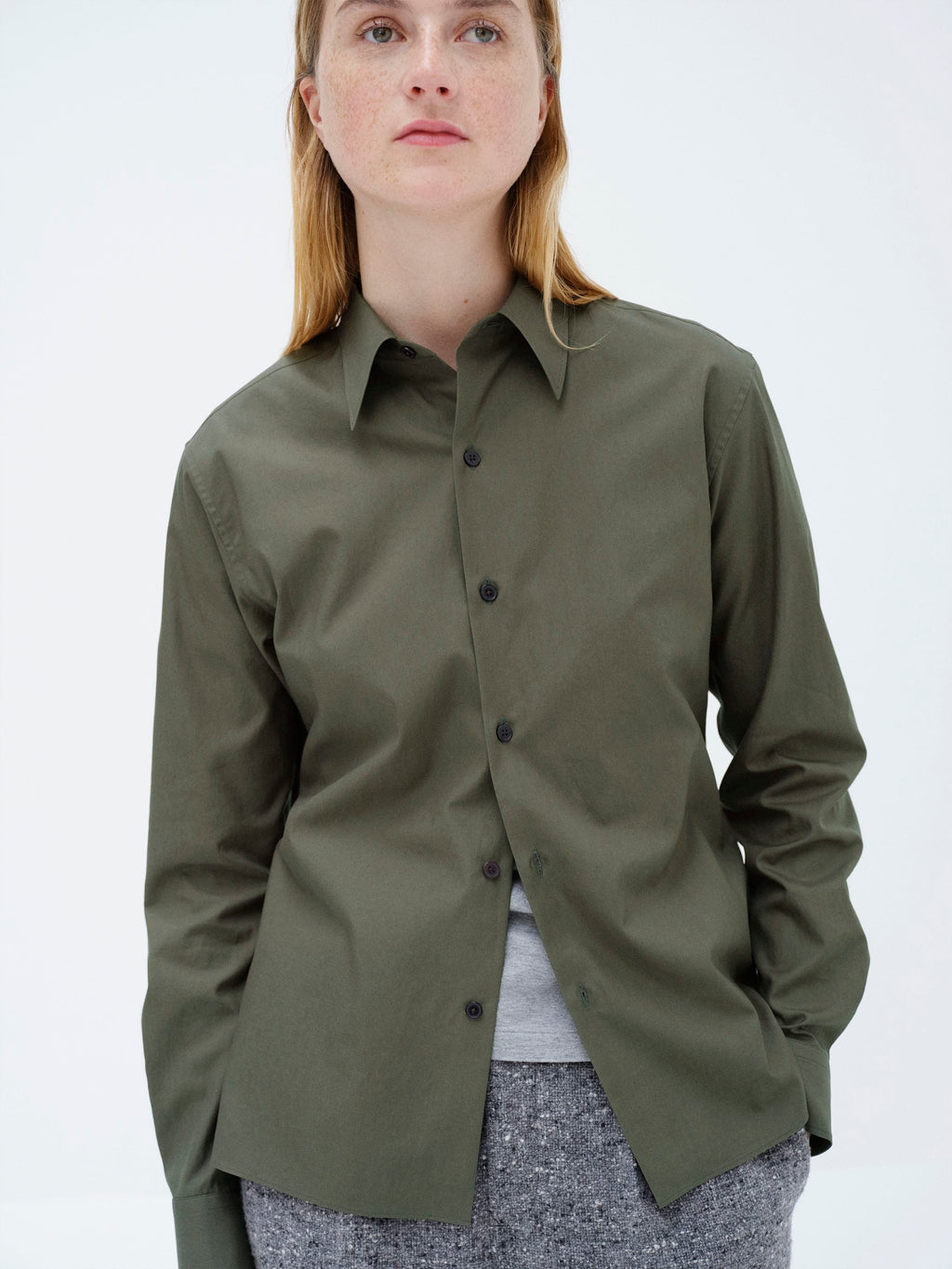 WASHED FINX TWILL SLIM SHIRT