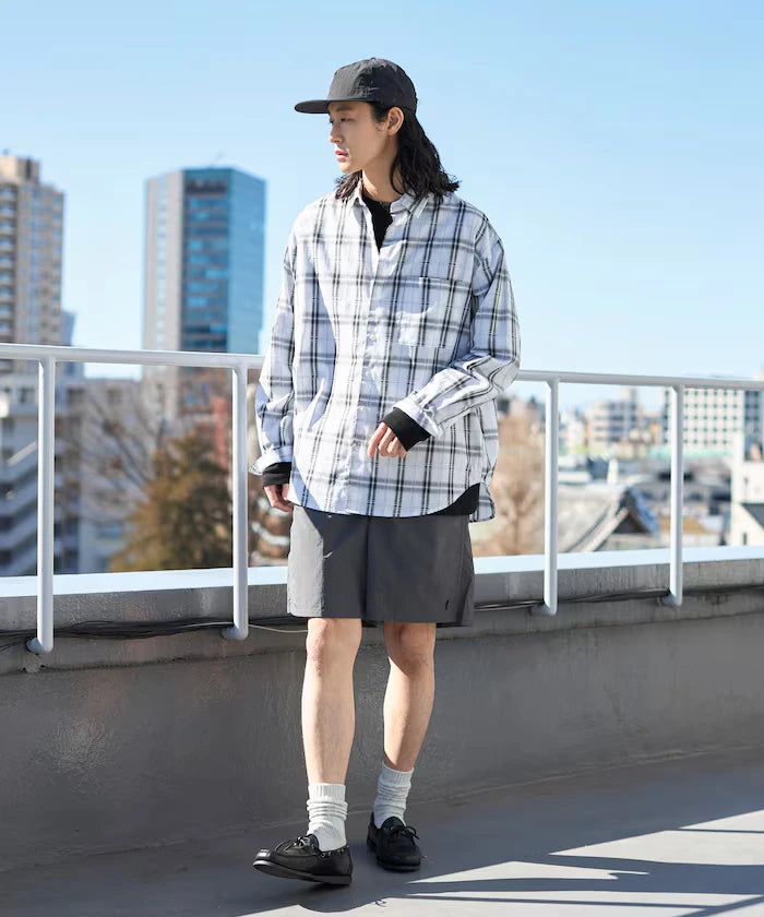 Nylon Medium Length Baggy Shorts