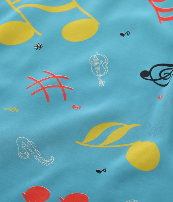 HIGH DENSITY RAYON OPEN SHIRT “ROCKIN' NOTES”