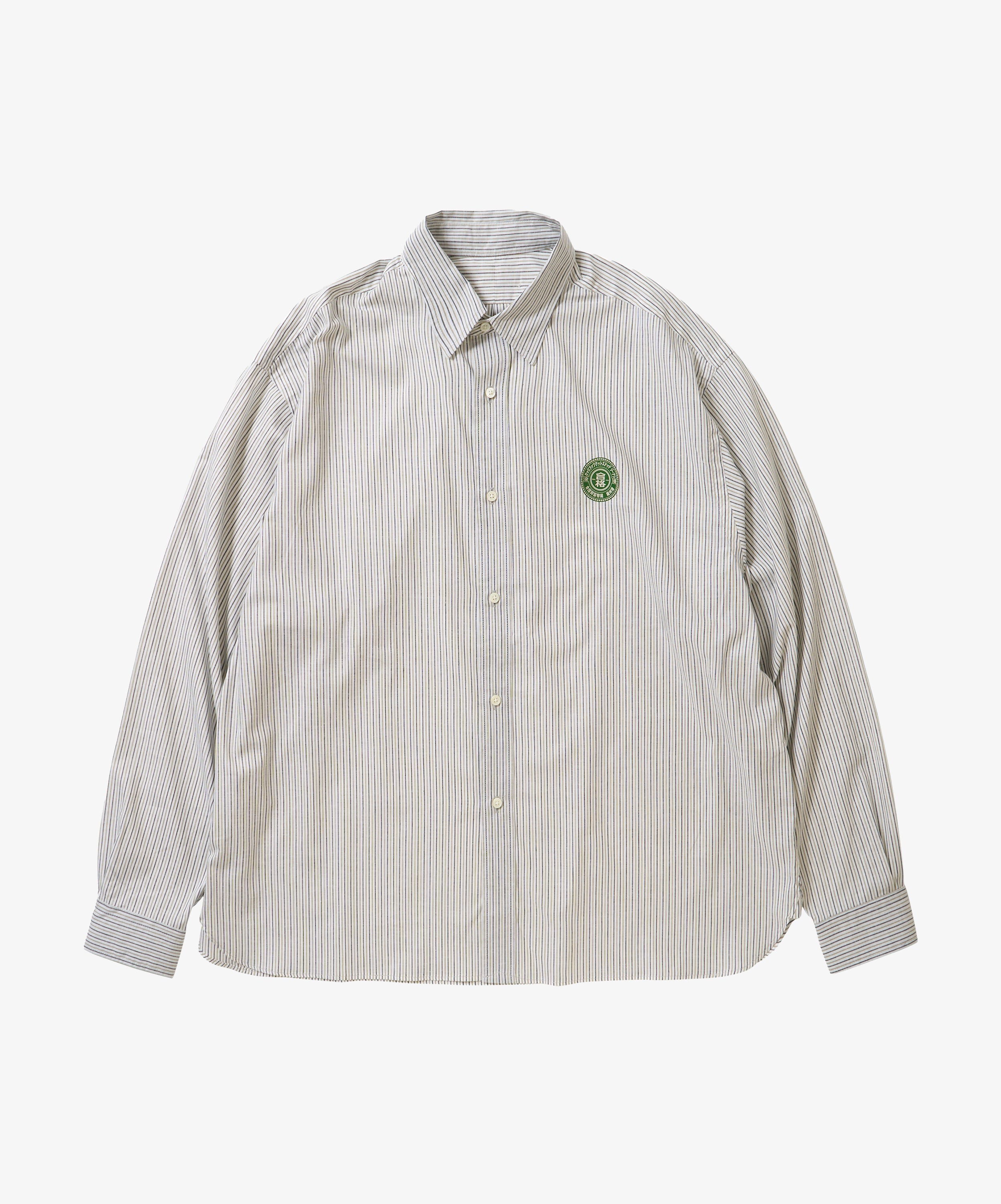 banshu ori wide shirt brown stripe