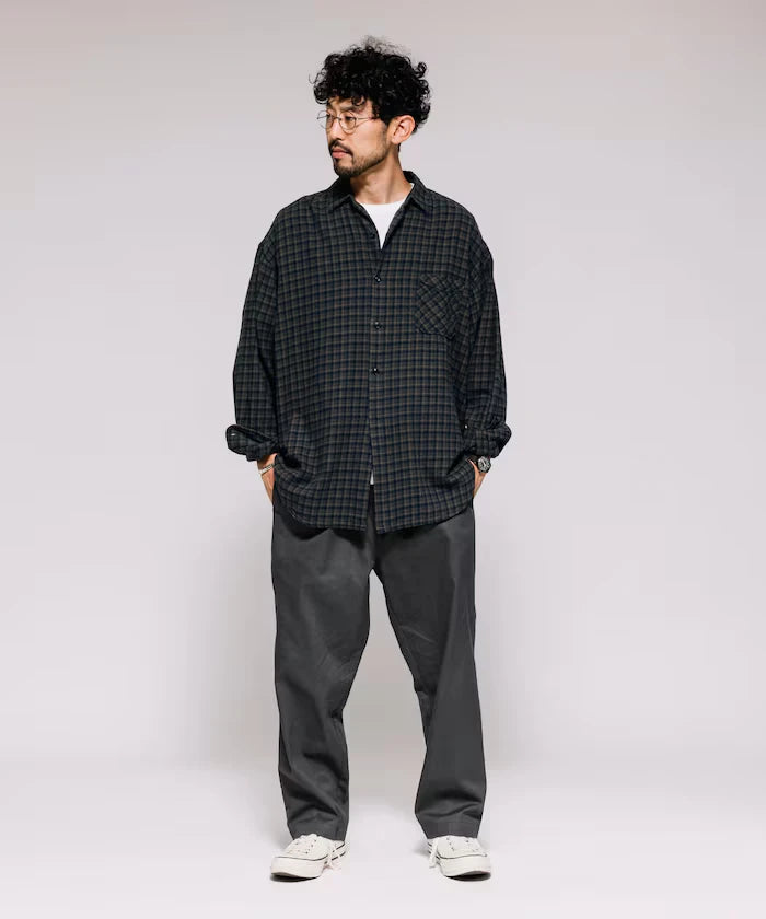 Wide Silhouette Drawstring Chino Pants / Tapered Silhouette Easy Chino Pants