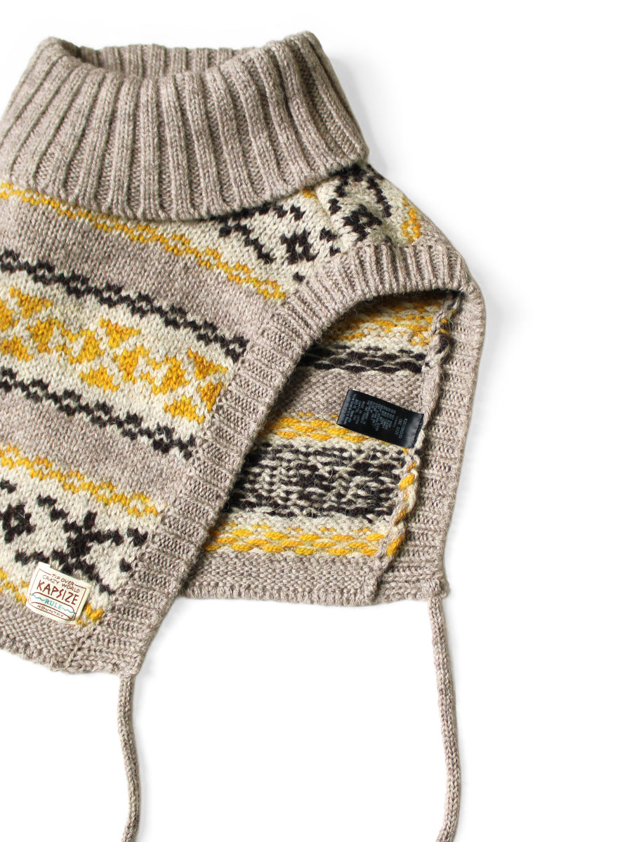 3G Yellowknife Fair Isle High Neck Bib Poncho