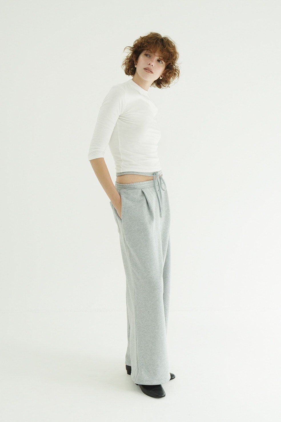 MOCK NECK MID SLEEVE TOPS