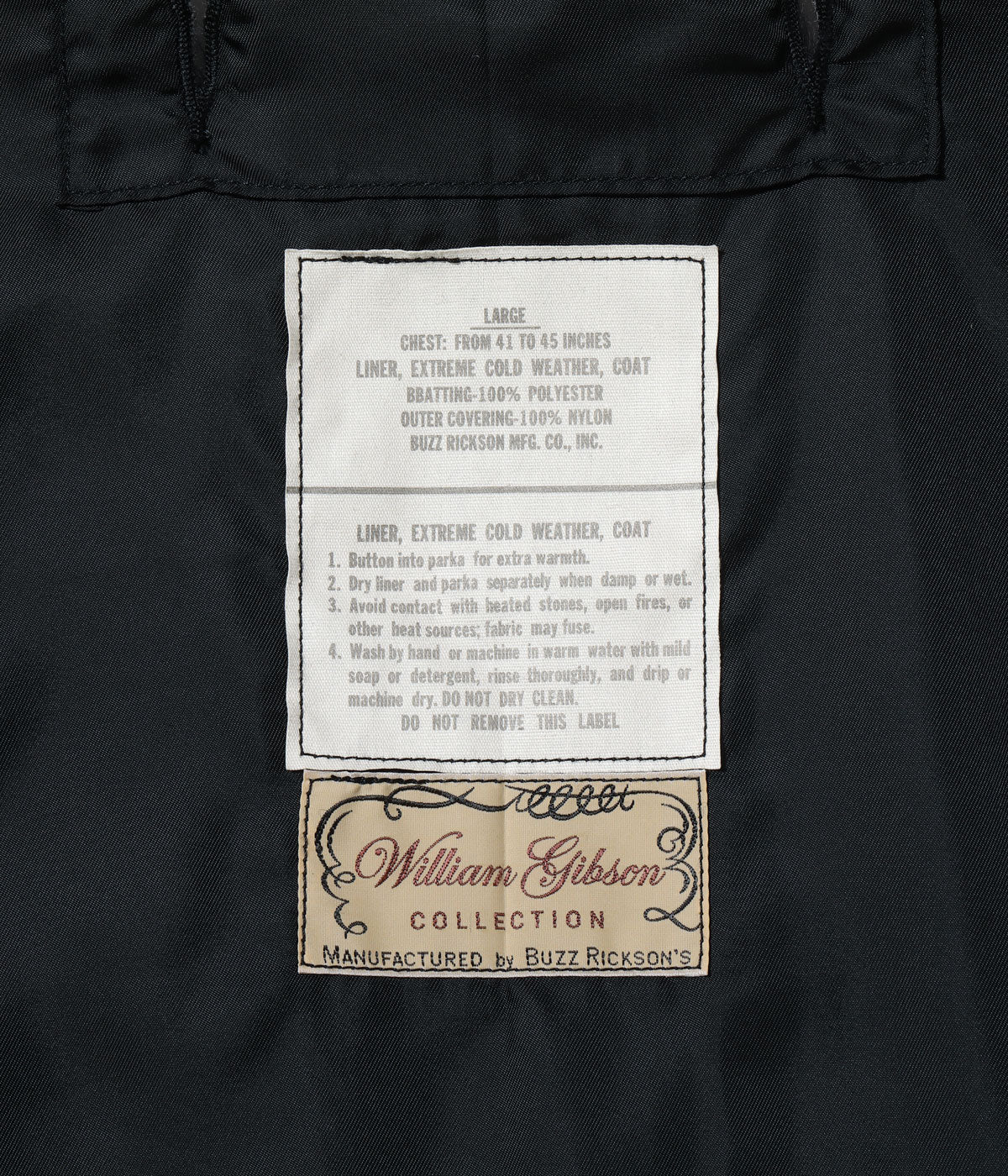 WILLIAM GIBSON COLLECTION BLACK M-65 LINER