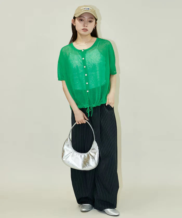Washable Linen Hem Cord Summer Knit Cardigan Limited Edition