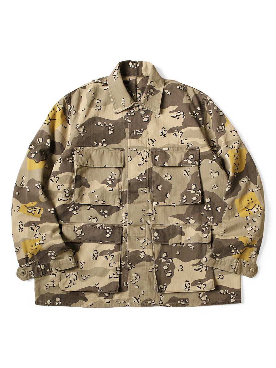 Cotton Herringbone PECKISH Chocolate Chip Camo Pattern ARMY-JKT
