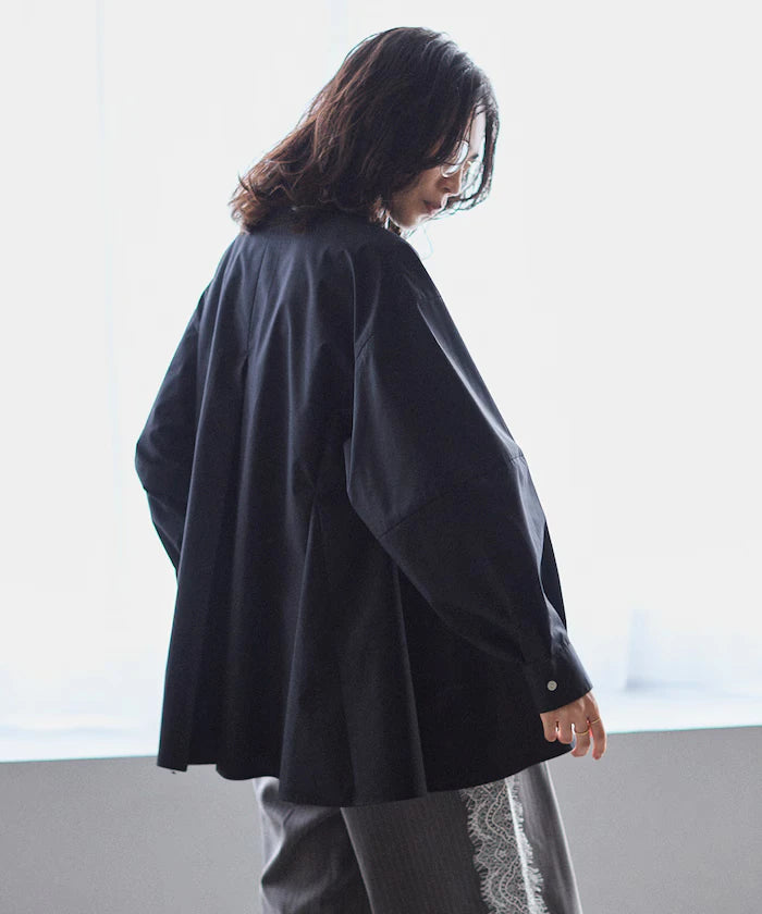 Flare Silhouette Skipper Balloon Sleeve Shirt