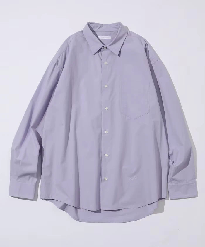 Nuance Color Oversized Regular Collar Long Sleeve Shirt