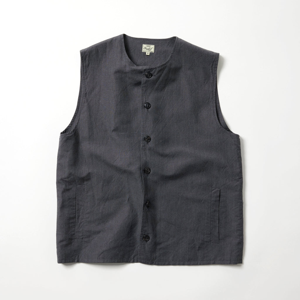 Linen Wool Tropical Crew Neck Vest