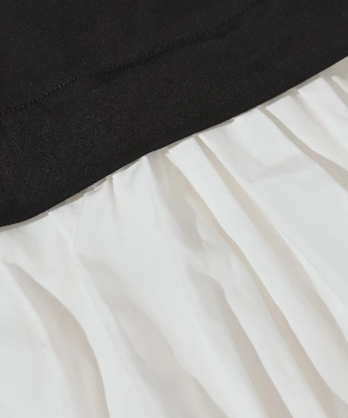 Organic Cotton Peplum Switch Top / 5-minute Sleeve T-Shirt